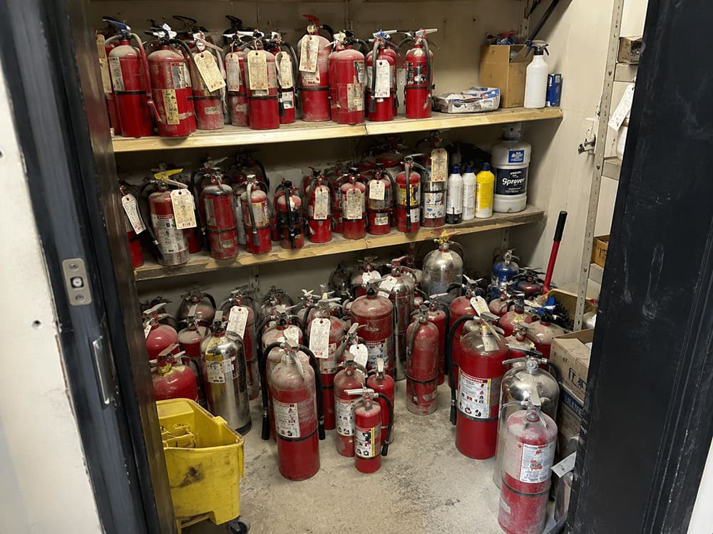 closet of old Fire extinguisher recycling in Austin TX